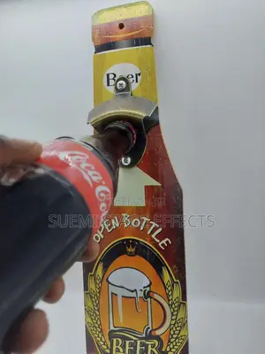 Wall-Mounted Wooden Beer Opener – Rustic Functional
