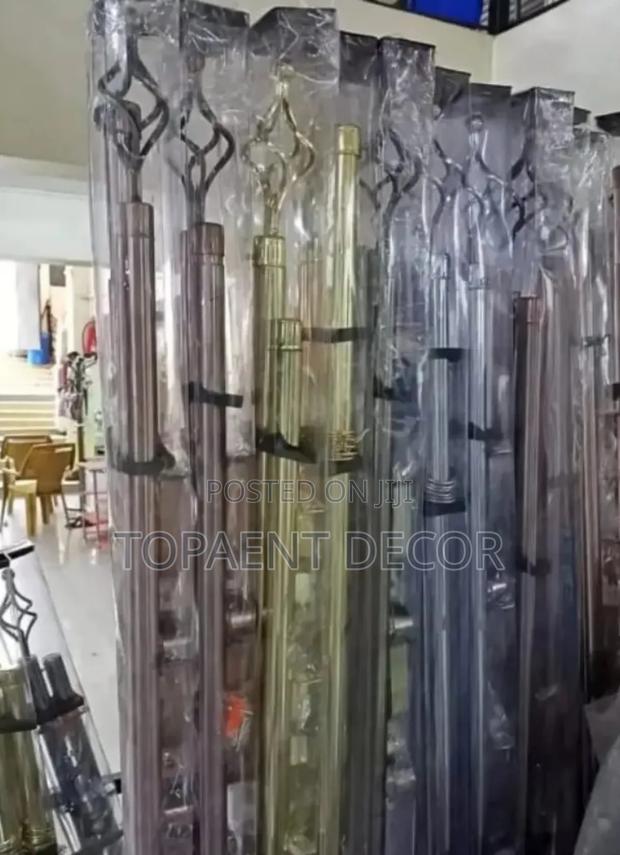 Gold , Silver, and Brown Adjustable Window Curtain Rods