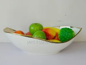Ceramic Gold Rim Serving Bowl