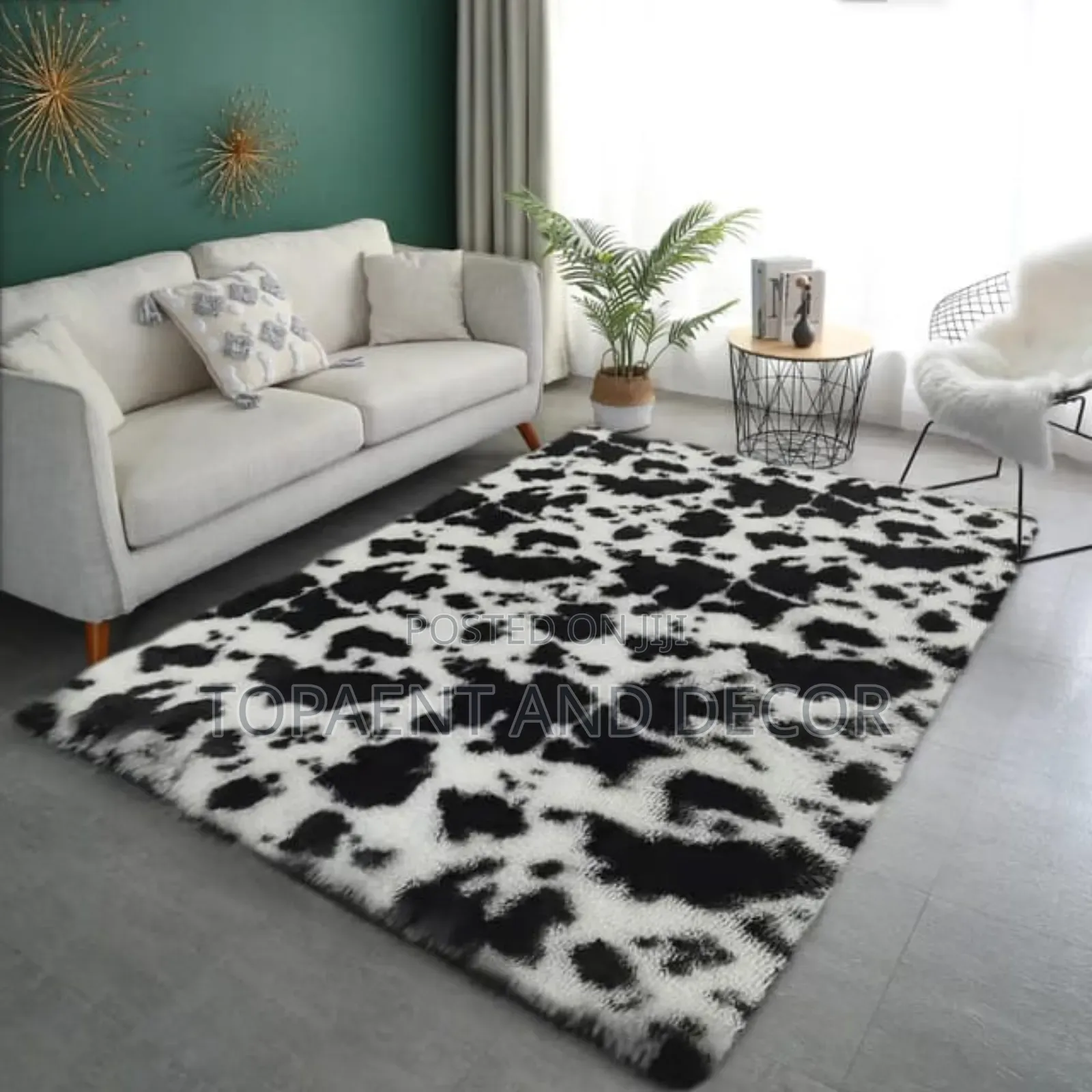 Black And White Light Fluffy Living Room Mats Carpets