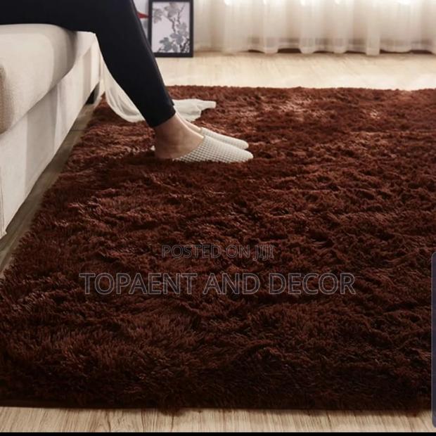 Maroon Fluffy Living Room Carpets Light Bedside Mats