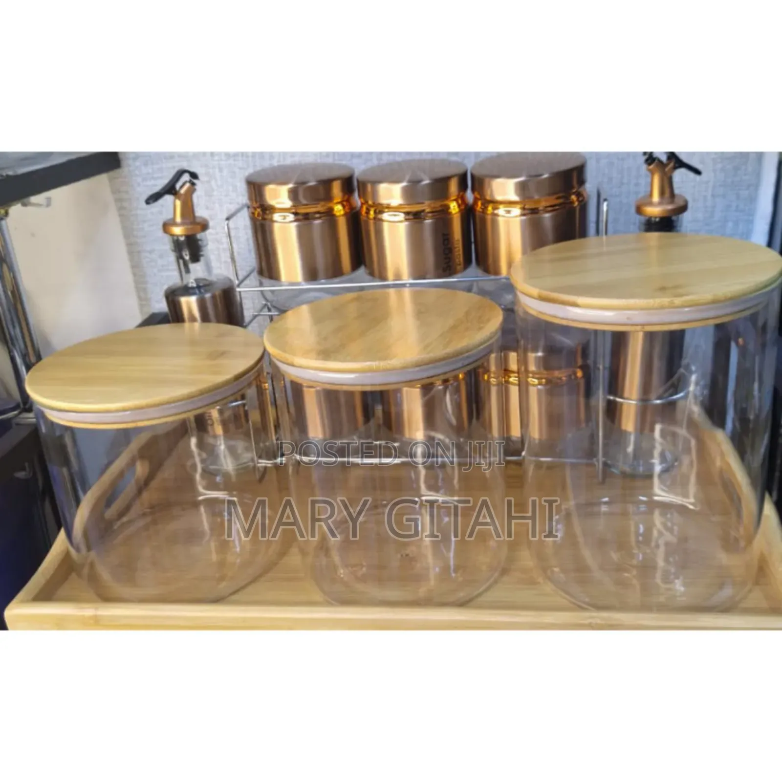 Large Capacity Glass Storage Containers With Bamboo Lids