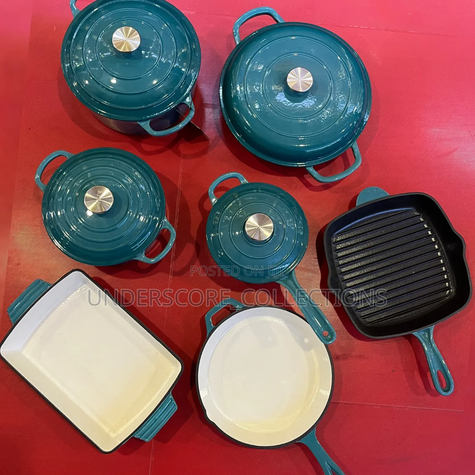Original Teal Germany Enamel Cast Iron Pots