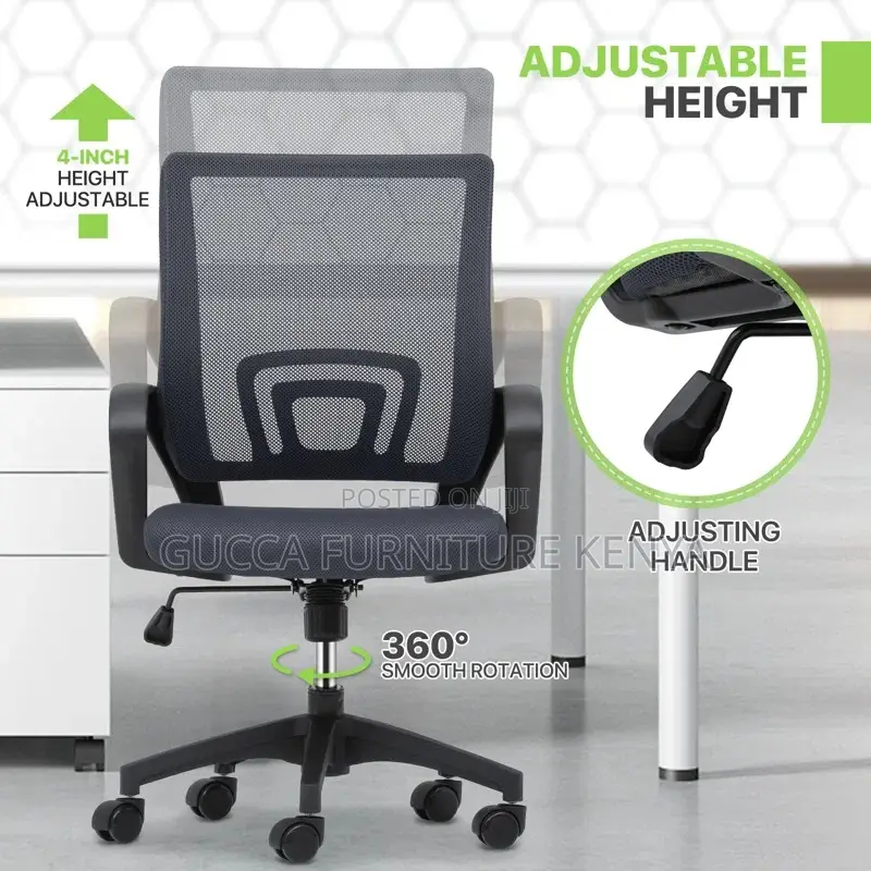 Office Chairs: Ergonomic Mid-Back Swivel Clerical Seat