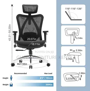 Office Chairs: Ergonomic Highback Office Headrest Seat