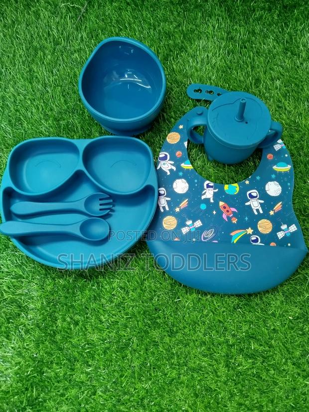 Toddler Silicone Feeding Set With Print - main view