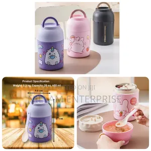 *Thermos Food Flask 600ml, Thermos Lunch Box With Spoon,
