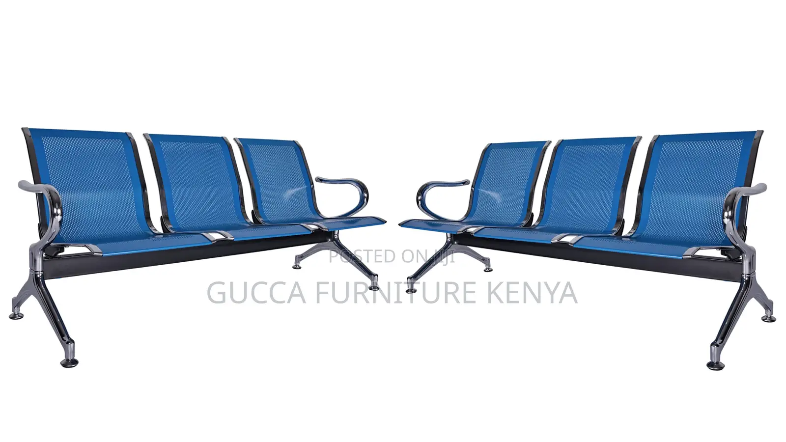 Benches:3-Seater Steel Bank Customer Waiting Bench