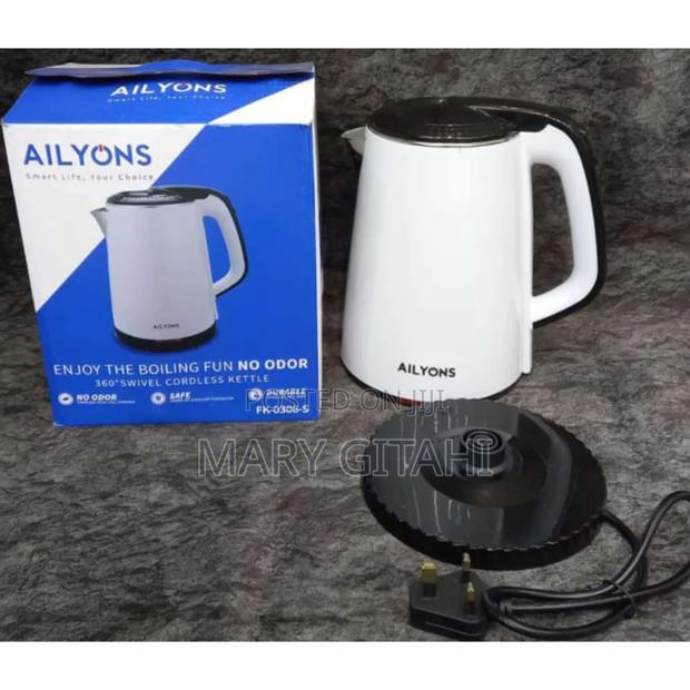 AILYONS Stainless Steel Electric Water Kettle-White