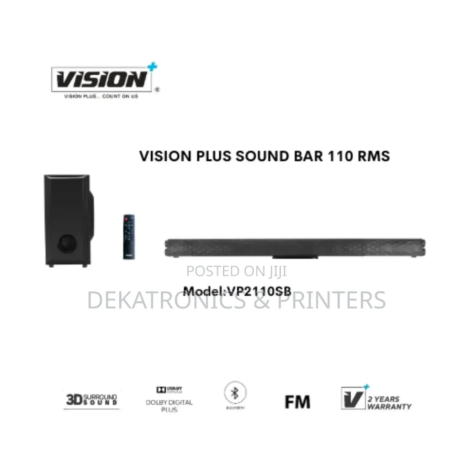 Vision Plus 2.1 Channel Sound Bar VP2110SB