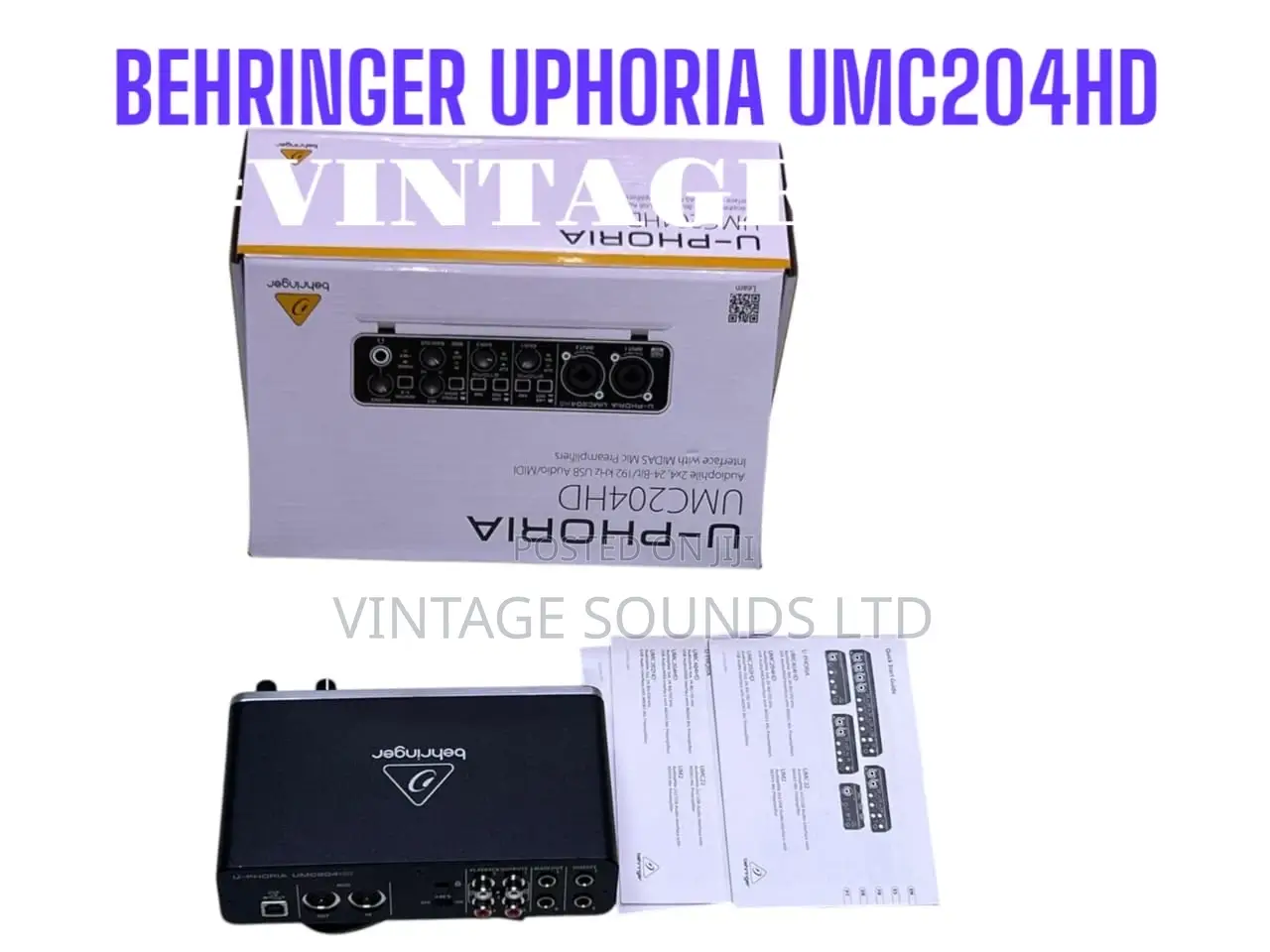 Behringer Uphoria Umc204hd 2X4 Usb2.0 Audio/ Interface Bk
