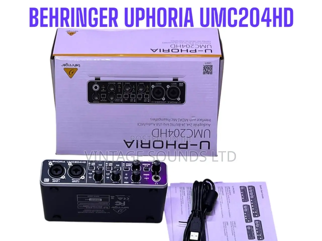 Behringer Uphoria Umc204hd 2X4 Usb2.0 Audio/ Interface Bk