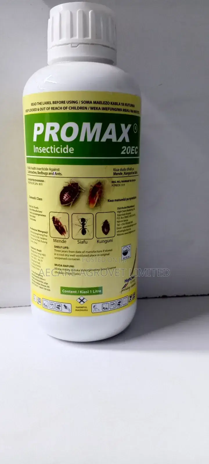 Promax Insecticide 20EC 25ML, 100ml, 1LITRE