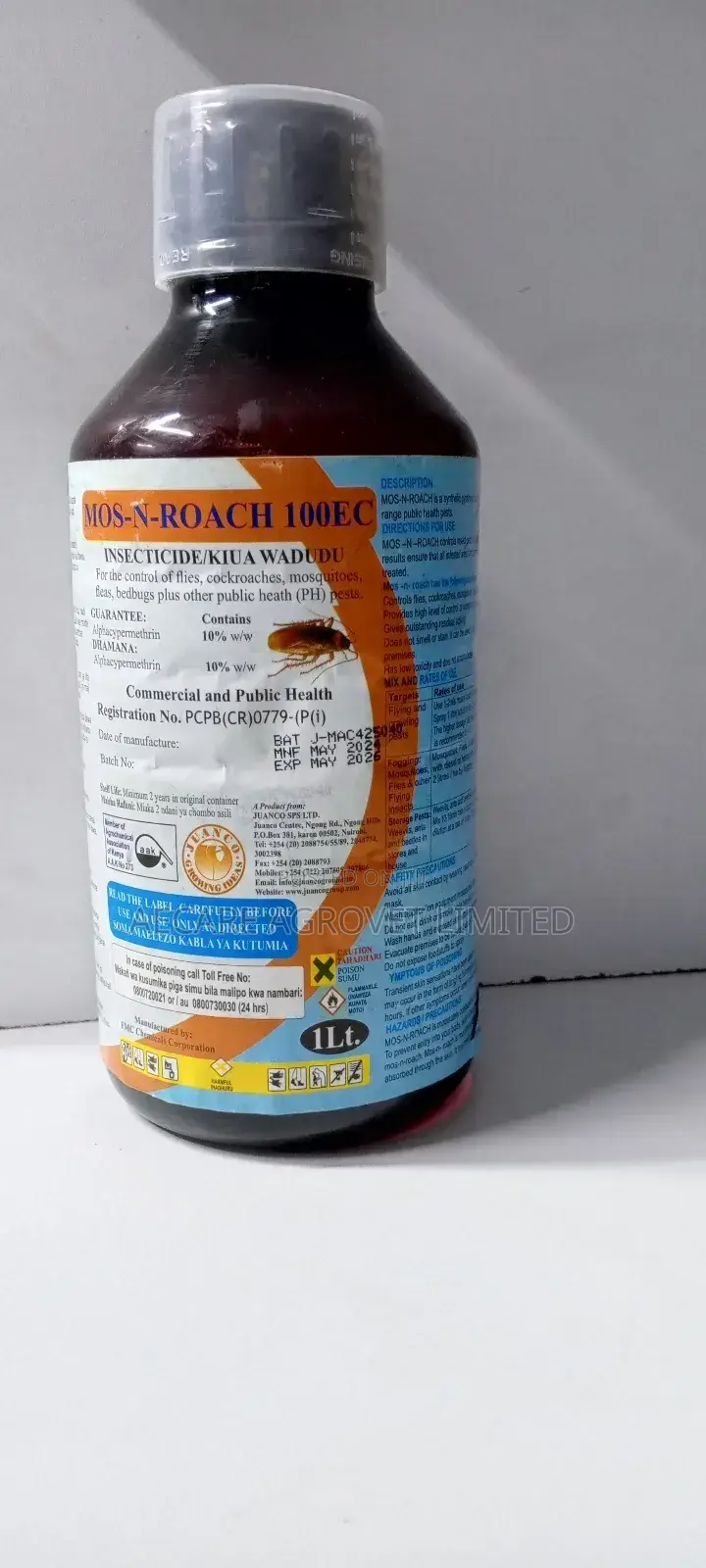 Mos N Roach 100ec Pesticide 20ml, 100ml and 1litre Mosquito
