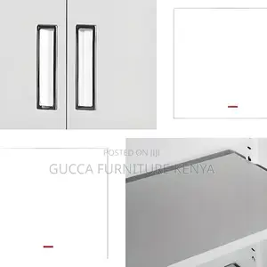 Cabinets: White Trendy Steel 2-Full Door Storage Cabinet