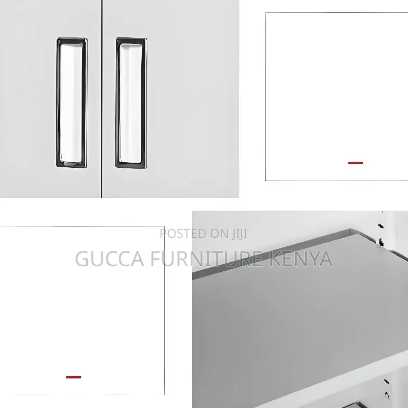 Cabinets: White Trendy Steel 2-Full Door Storage Cabinet