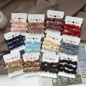 3pcs/Set Satin Silk Scrunchies Elastic Hair Band, Hair Ropes