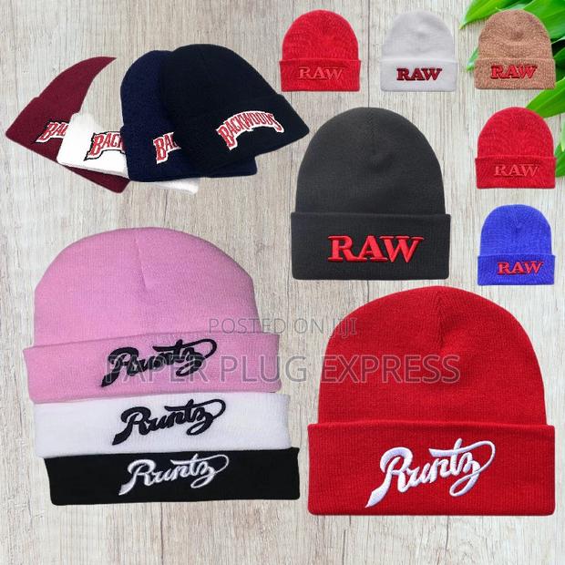 Raw Embroidery Beanie Hats - thumbnail 2