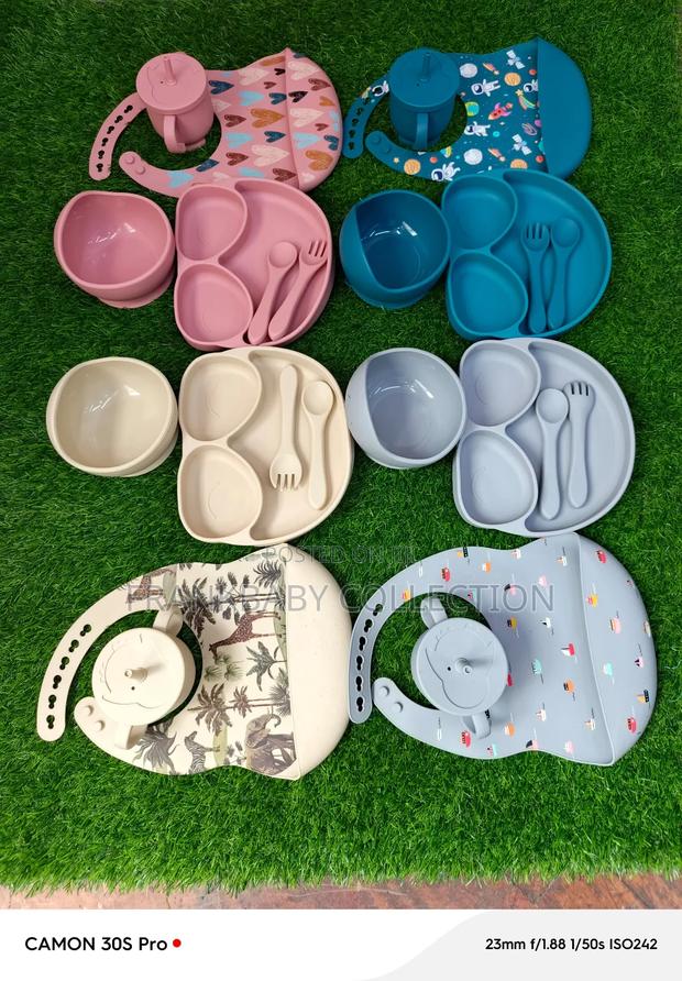 6pcs Silicone Baby Feeding Set - Different Colours - thumbnail 2