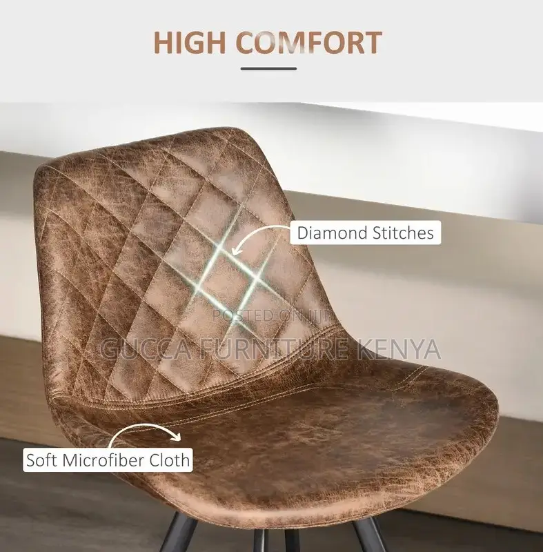 Home Chairs: Leather Padded Comfortable Footrest Barstool