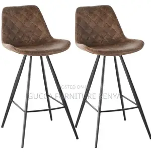 Home Chairs: Leather Padded Comfortable Footrest Barstool