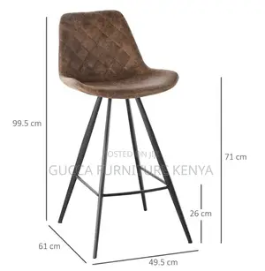 Home Chairs: Leather Padded Comfortable Footrest Barstool