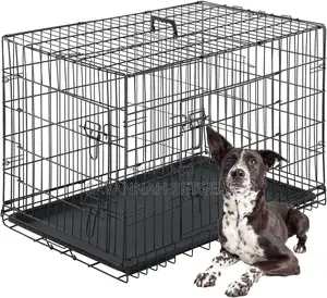 Pet Crate for Large Dogs Folding Metal Pet Cage Double Door