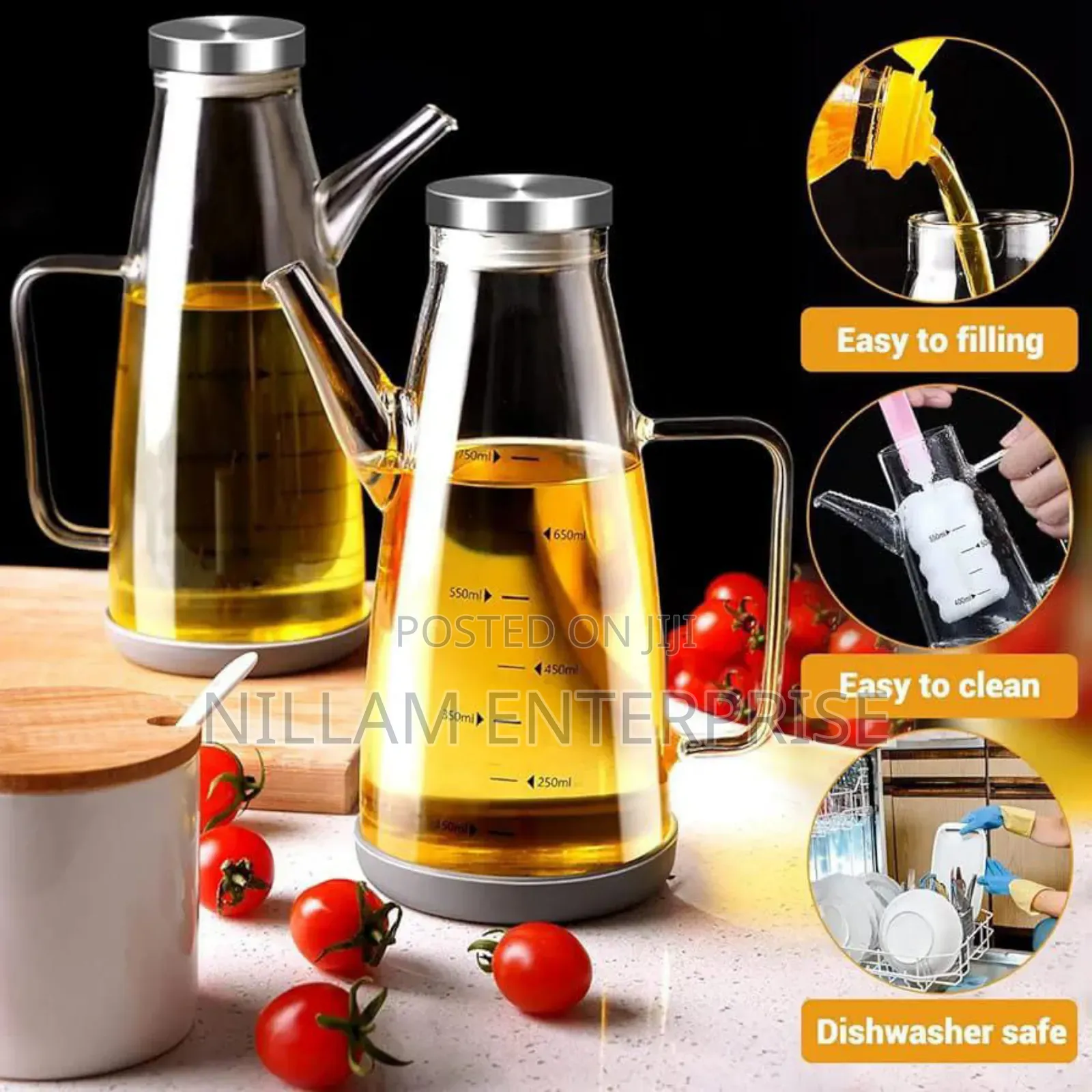 High Borosilicate Glass Oil Bottle With Silicone Base