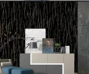 Black Wallpaper With Golden Waves