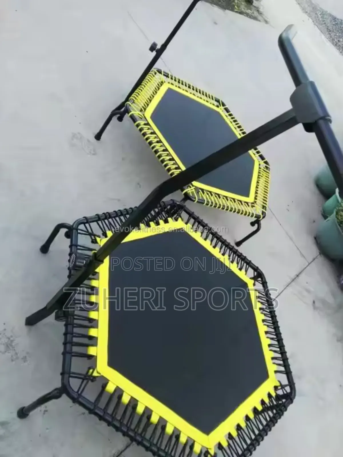 Silent Mini Trampoline; Adjustable Handle Bar for Cardio