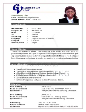 Travel Tourism CV