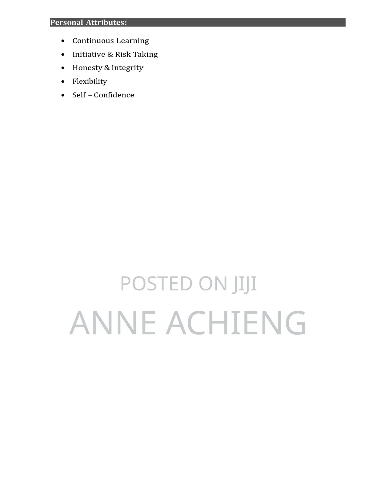 Travel Tourism CV