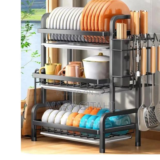 3-Tier Kitchen Dish Rack With Drain Tray