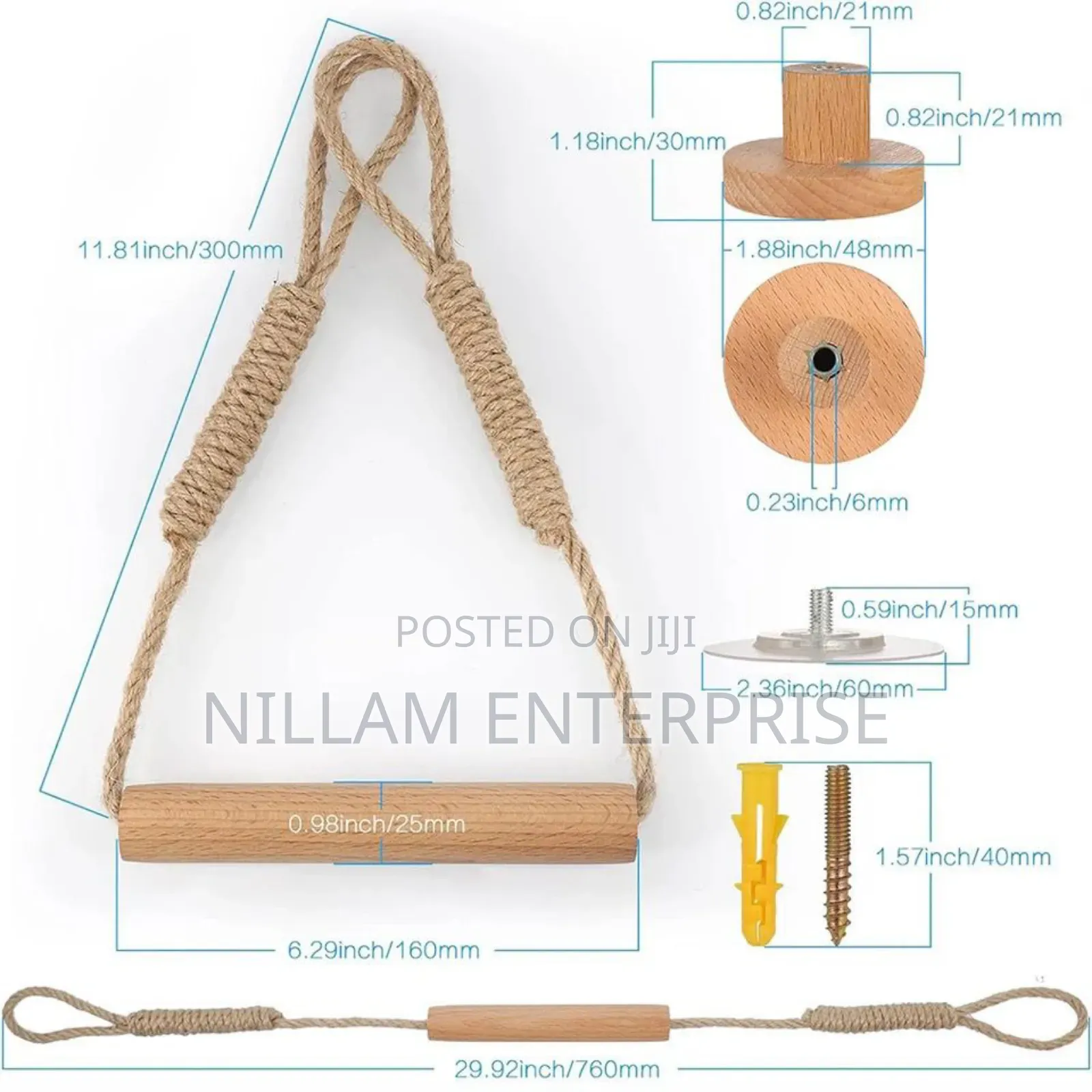 Hemp Rope With Bamboo Tissue Holder