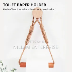 Hemp Rope With Bamboo Tissue Holder