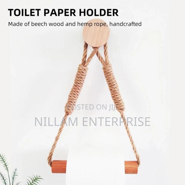 Hemp Rope With Bamboo Tissue Holder