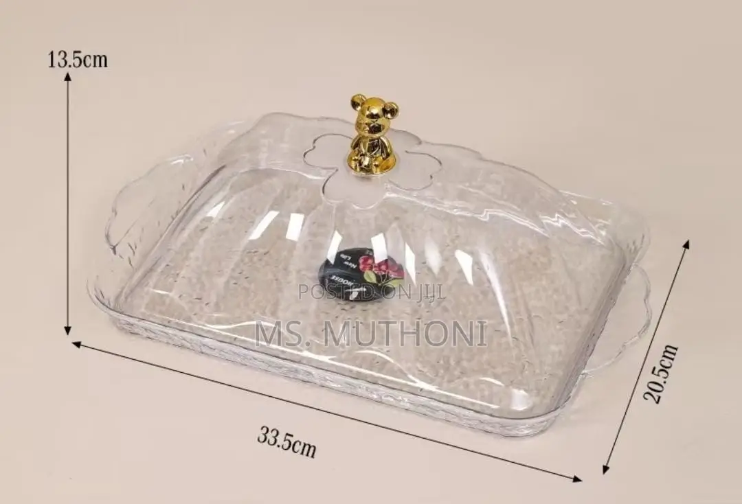 Acrylic Clear Tray + Cover Now ( Cake /Snacks Cover )