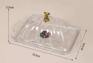 Acrylic Clear Tray + Cover Now ( Cake /Snacks Cover )