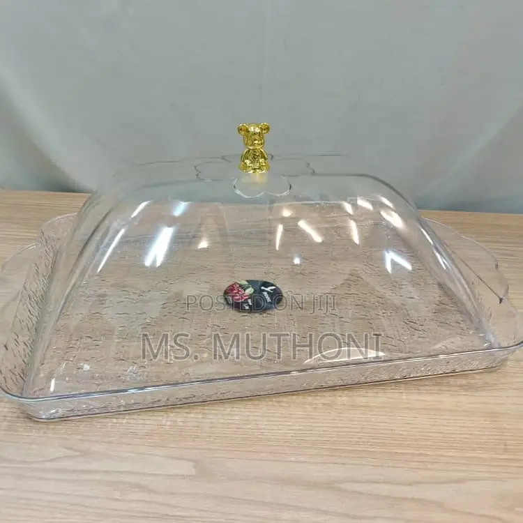 Acrylic Clear Tray + Cover Now ( Cake /Snacks Cover )