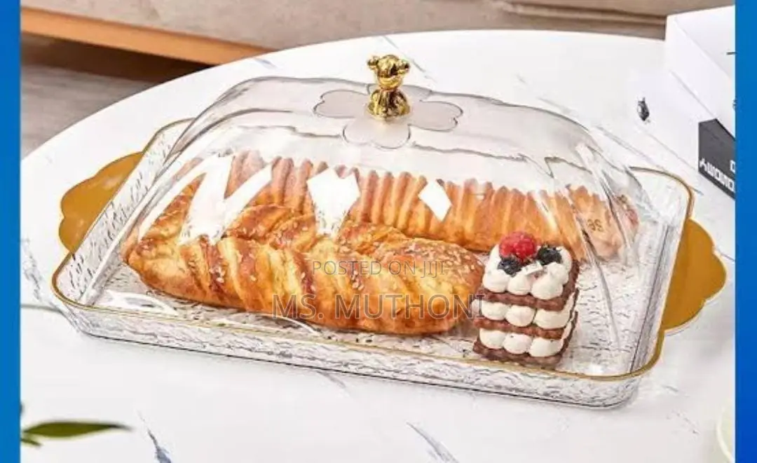 Acrylic Clear Tray + Cover Now ( Cake /Snacks Cover )
