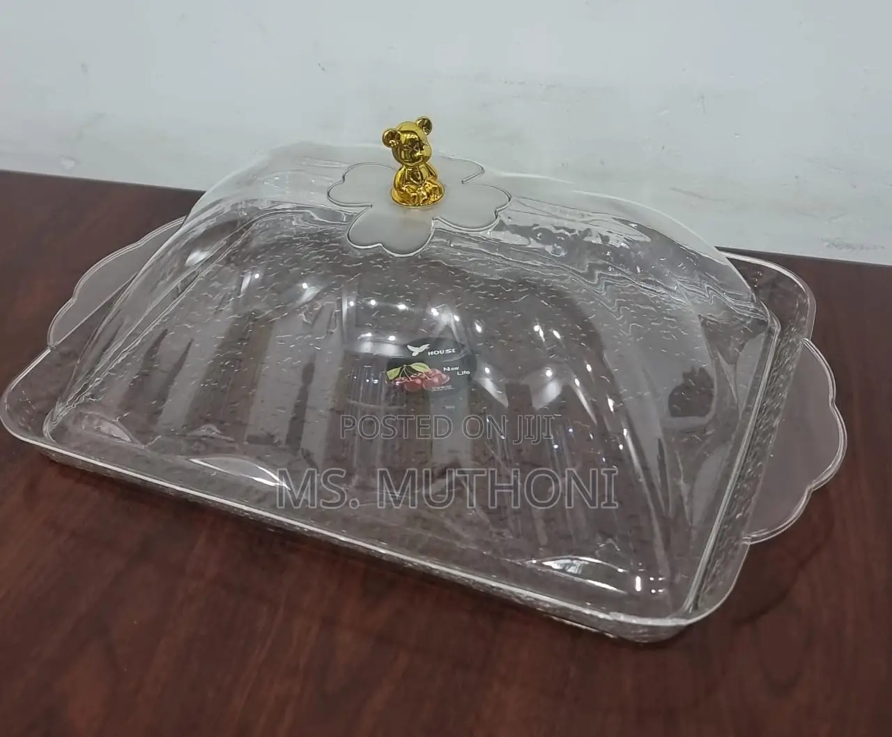 Acrylic Clear Tray + Cover Now ( Cake /Snacks Cover )