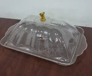 Acrylic Clear Tray + Cover Now ( Cake /Snacks Cover )