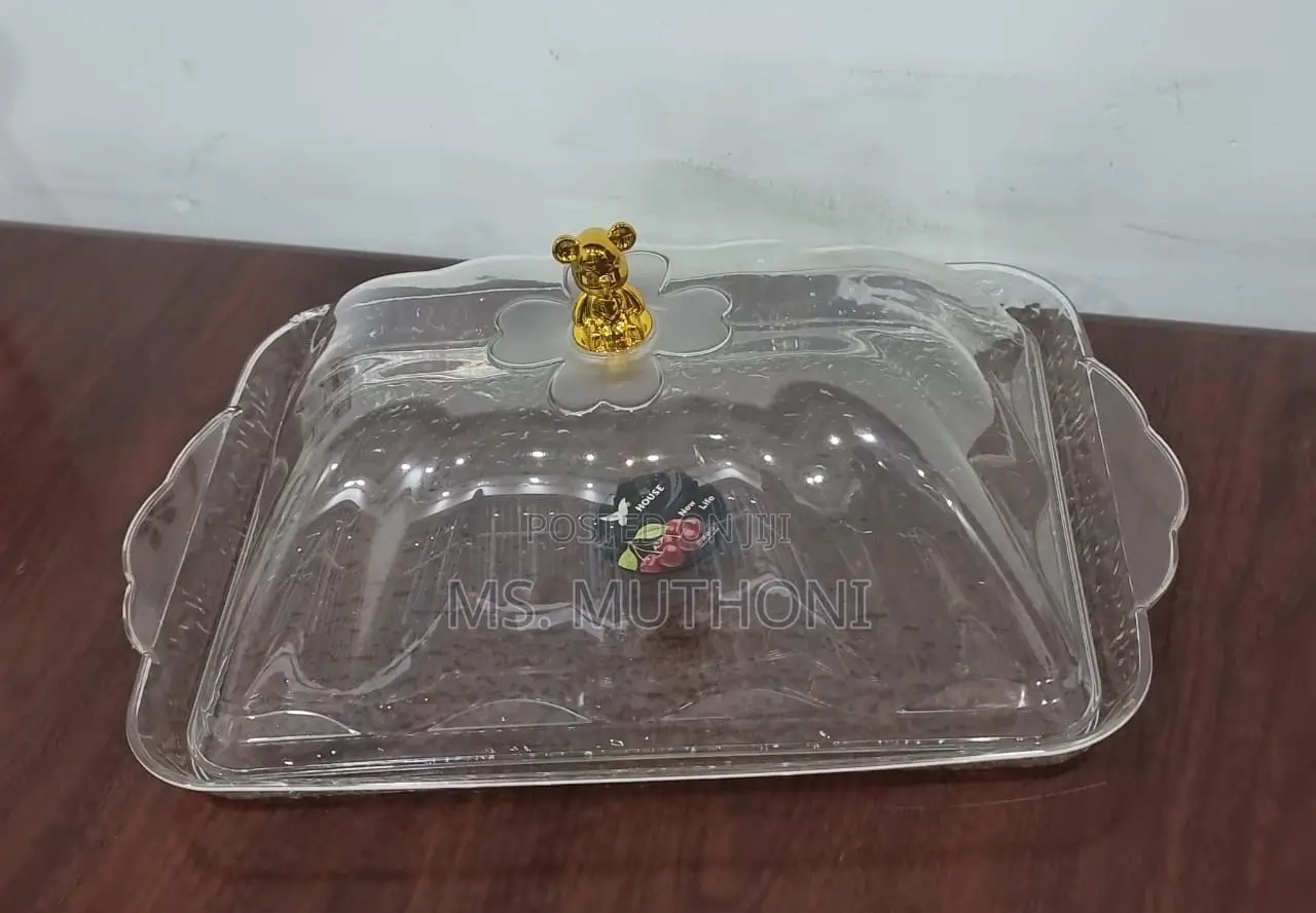 Acrylic Clear Tray + Cover Now ( Cake /Snacks Cover )