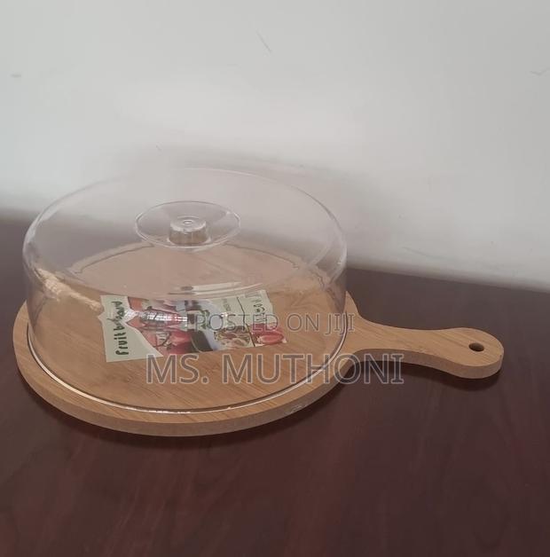 *30cm Bamboo Tray /Cake Cover With Handle - thumbnail 2