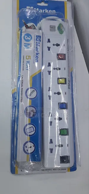 Marken Power Extension 5 Way 3M Length With 2 USB Port