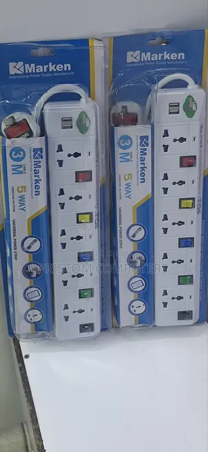 2500W Power Extension for TV,Computer,Fridge 3M 5 Way Marken