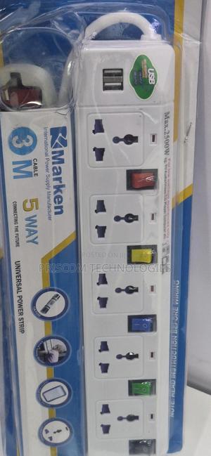 2500W Power Extension For TV Computers Fridge 3M 5way Marken - thumbnail 2