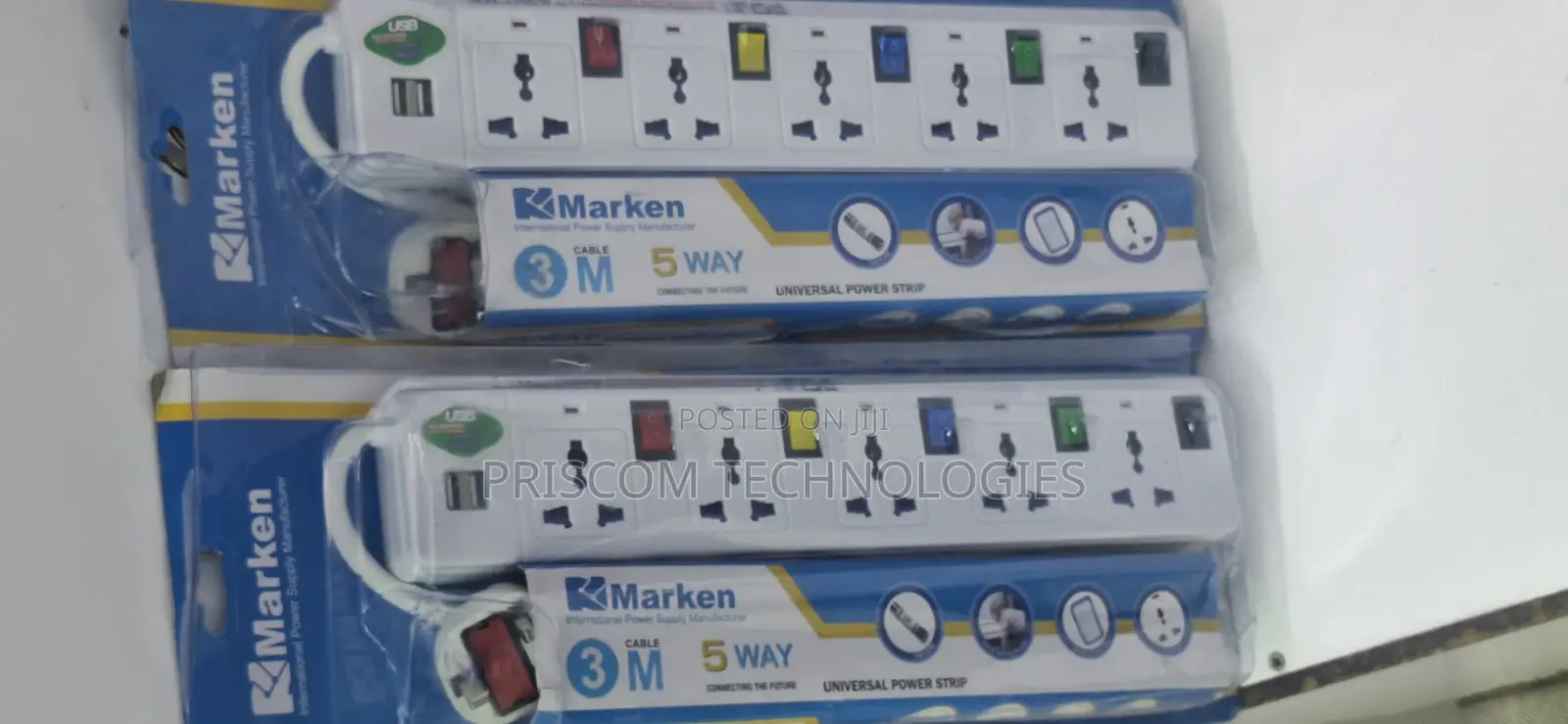 2500W Power Extension For TV Computers Fridge 3M 5way Marken