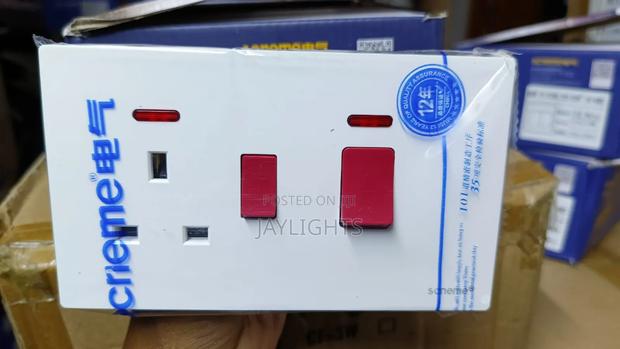 Wall Switch 45A Cooker Control Switch Socket Outle White - main view