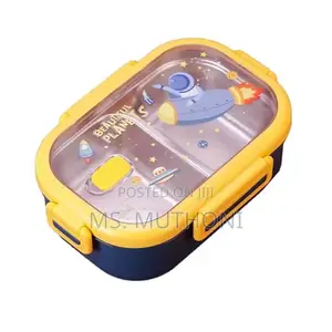 1000 Ml Multicolor Bento Lunch Box With 2 Compartmen